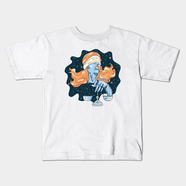 Cosmic Libra Kids T-Shirt by KMogenArt